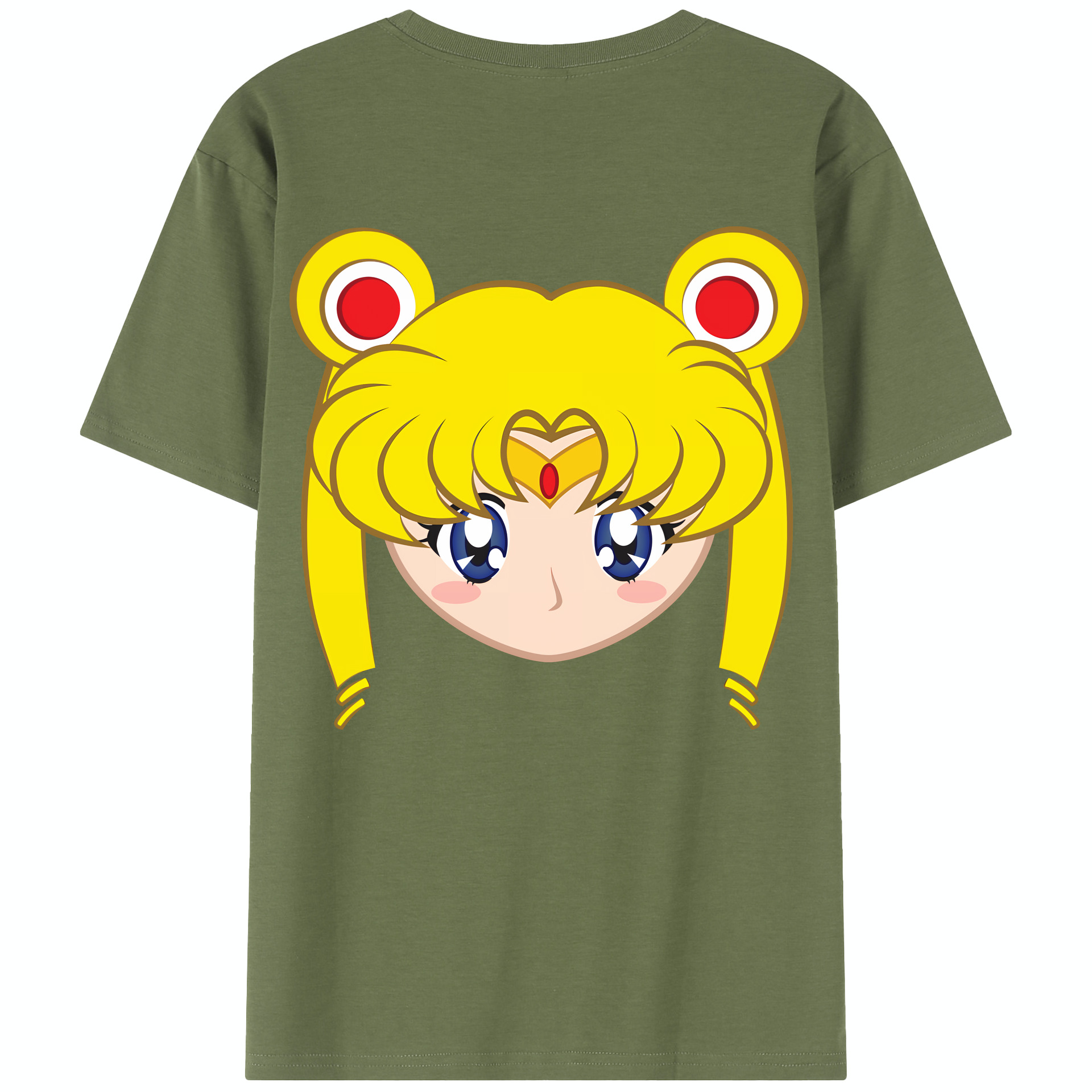 （画像用） 美少女戦士セーラームーン 月野 うさぎ つきの うさぎ Sailor Moon Tsukino Usagi 綿100％半袖Tシャツ（背面プリント）